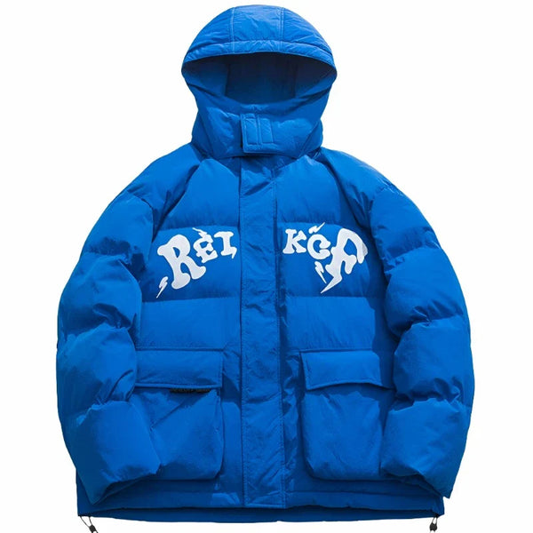 Letter Graphic Puffer Jacket     - VILIVAUN