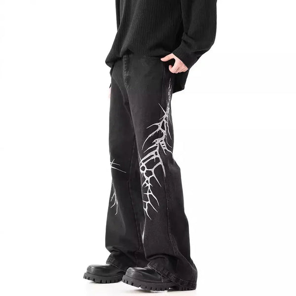 Y2KHeavy Embroidery Loose Straight  Jeans