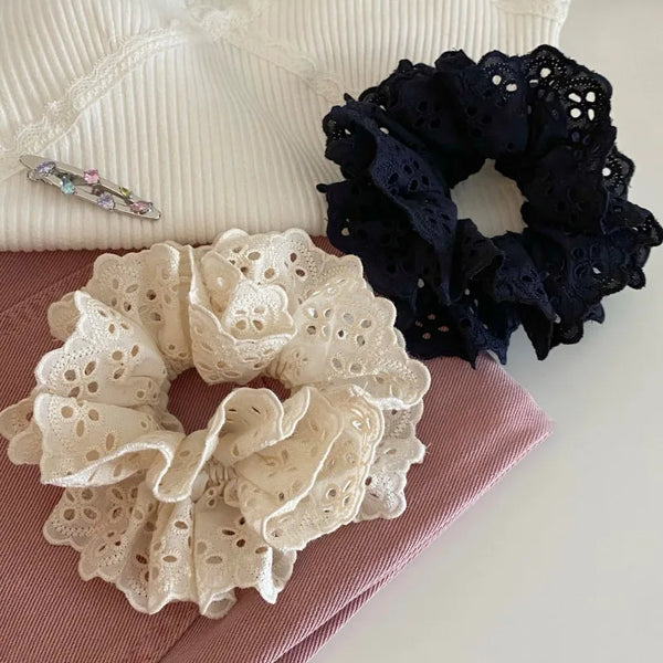 Double Layered Flower Lace Hair Tie