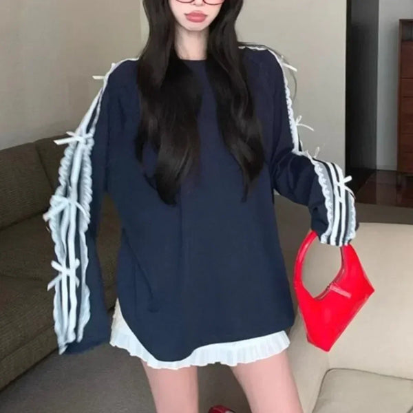 Elegant Lace Patchwork Long Sleeve T-Shirt