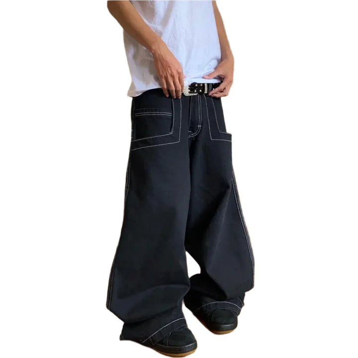 Vintage Y2K High Waist Cargo Jeans     - VILIVAUN