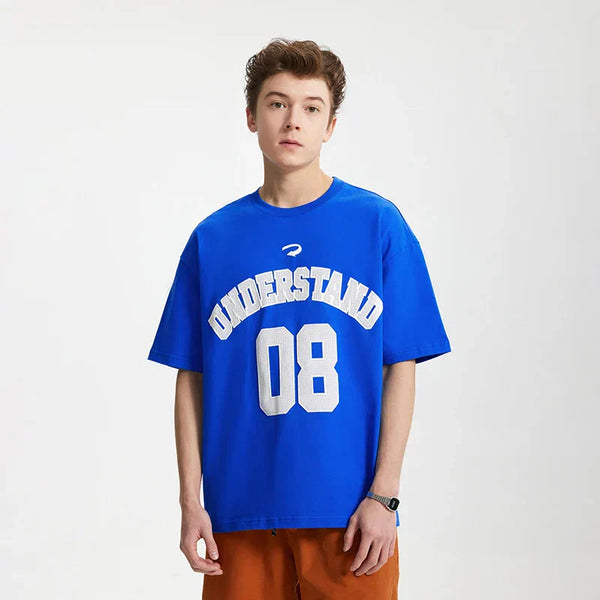 Sports Letter Print Embroidery T-Shirt