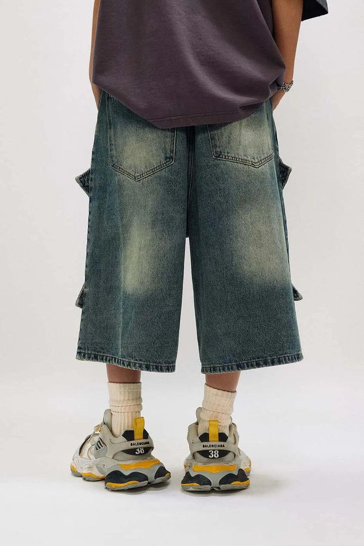 Vintage Men's Baggy Denim Jort     - VILIVAUN