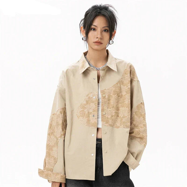 Y2K Stylish Patchwork Blouse Shirt