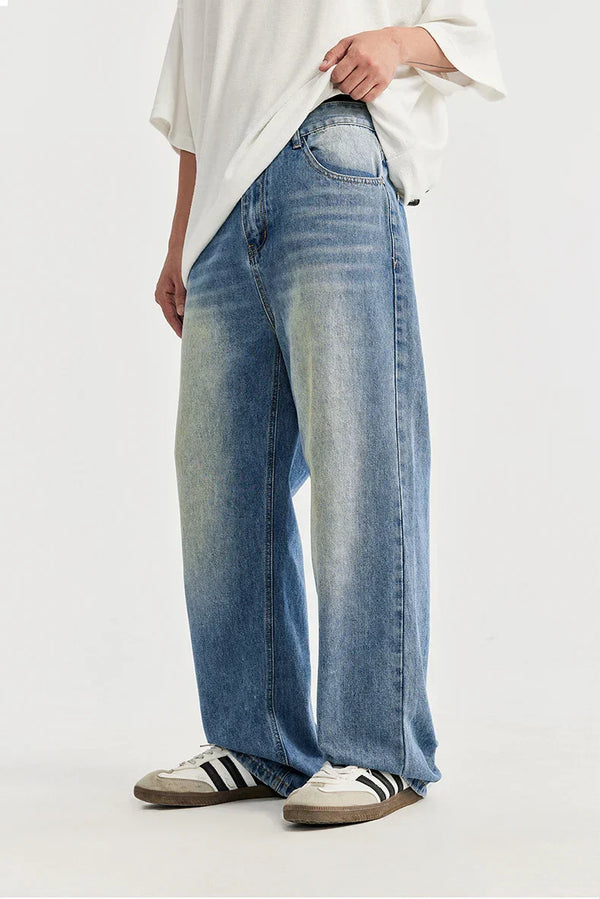 Blue Wash Loose Fit Denim Jeans