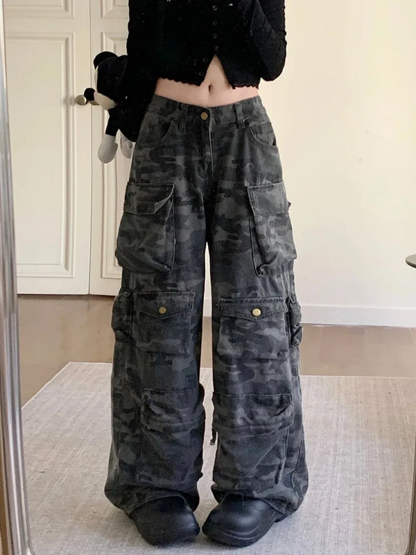 Y2K Trashy Camo Cargo Pants