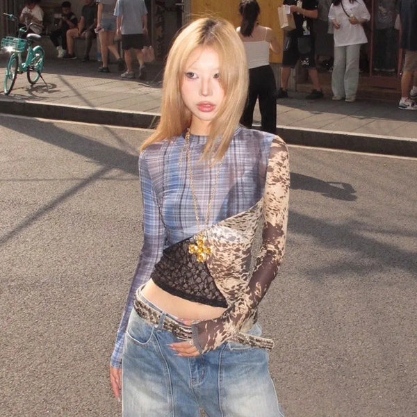 Vintage Lace Patchwork Irregular T-Shirt