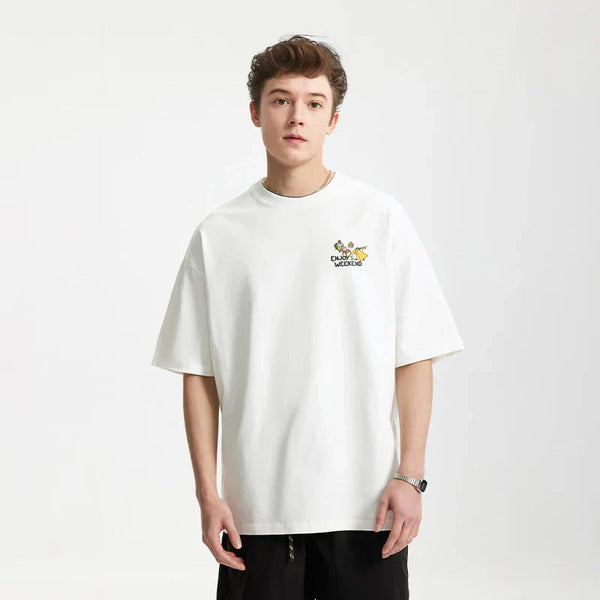 Mountain Printed Solid Color T-Shirt