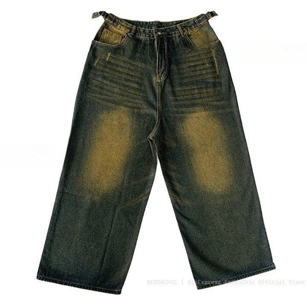 Y2K Wide Leg Baggy Jeans     - VILIVAUN