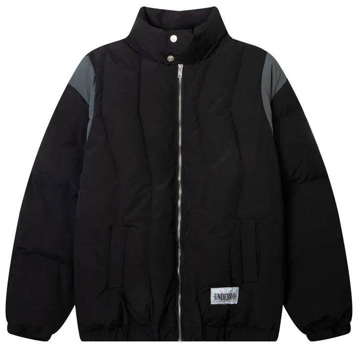 Y2k Padded Heavy Solid Winter Jacket Black M - VILIVAUN
