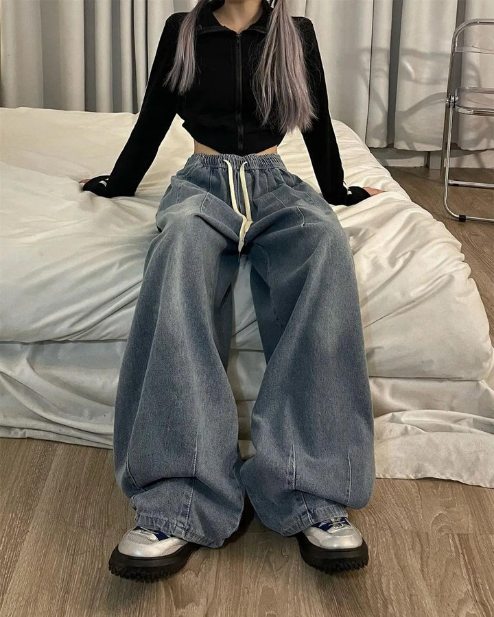 Vintage Y2K Wide Leg Jeans     - VILIVAUN