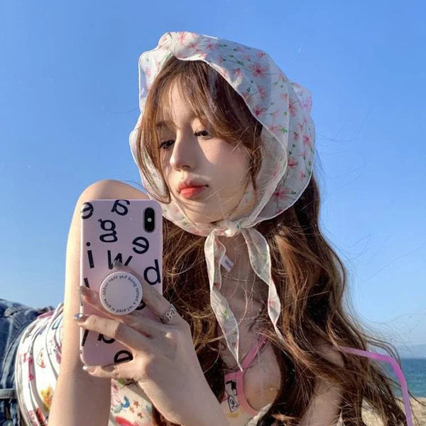 Floral Silk Triangle Headband