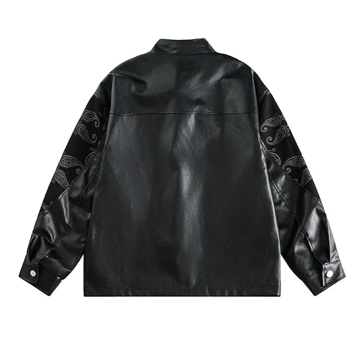 Moon lit Rebel Leather Jacket     - VILIVAUN