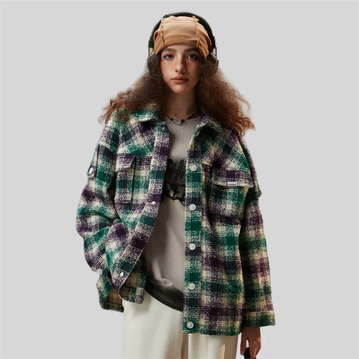 Colourful Vintage Oversize Jacket jacket    - VILIVAUN