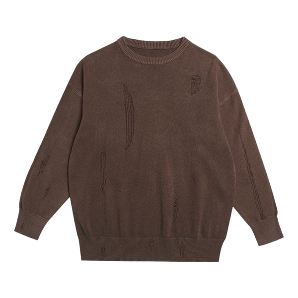 Tattered Loose Sweater     - VILIVAUN