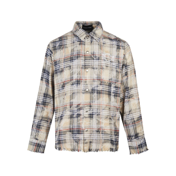 Vintage Woven Pinstripe Shacket  M   - VILIVAUN