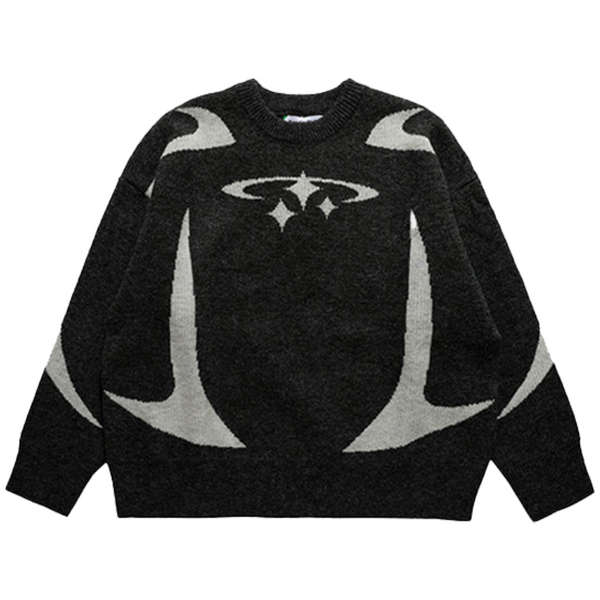 Y2K Stars Graphic Sweaters     - VILIVAUN