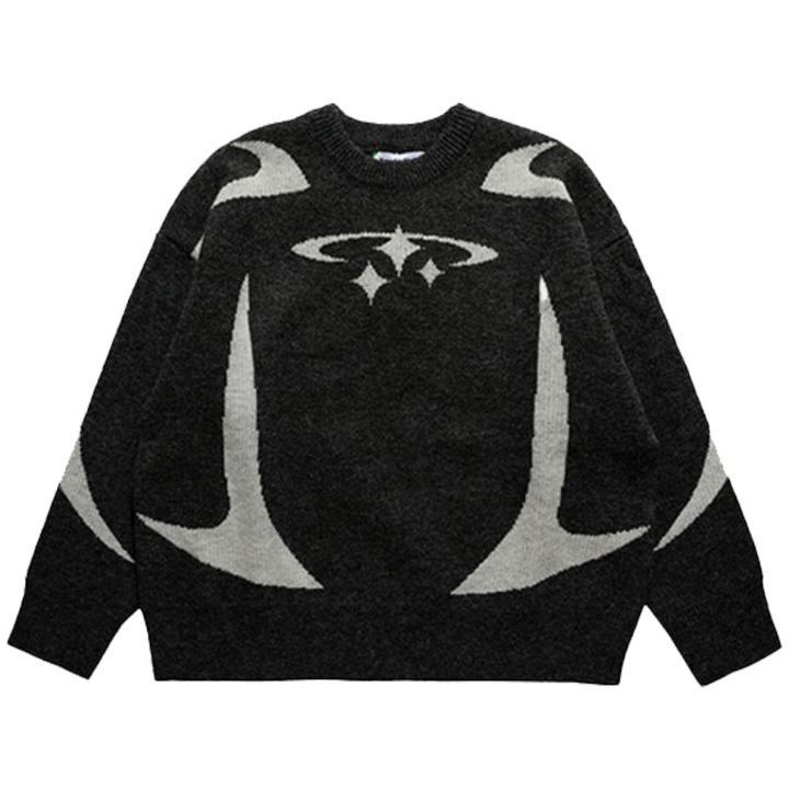 Y2K Stars Graphic Sweaters     - VILIVAUN