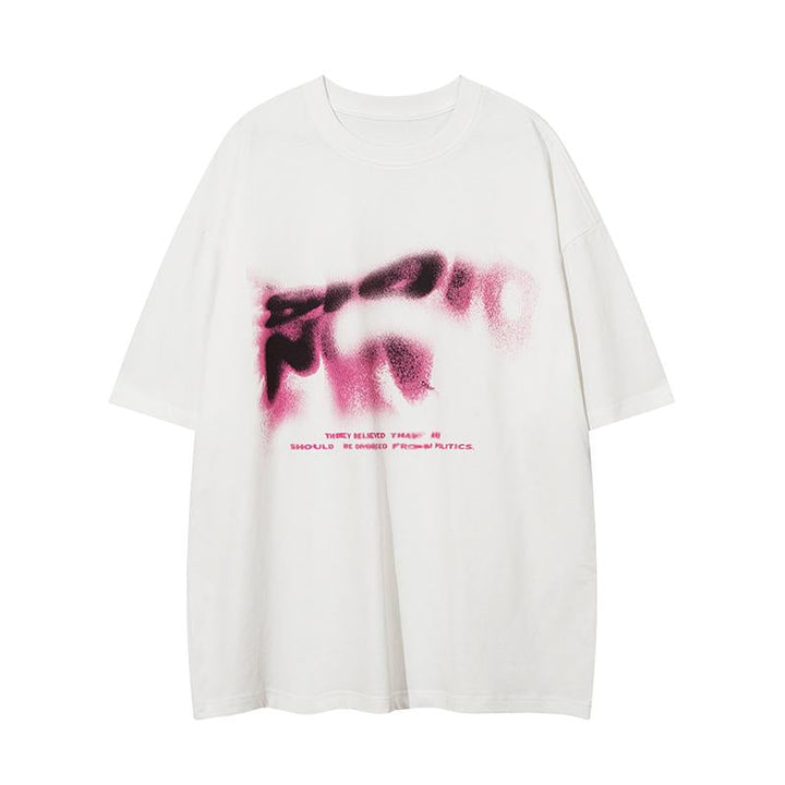 Anti-Politics Print T-Shirt  White S  - VILIVAUN