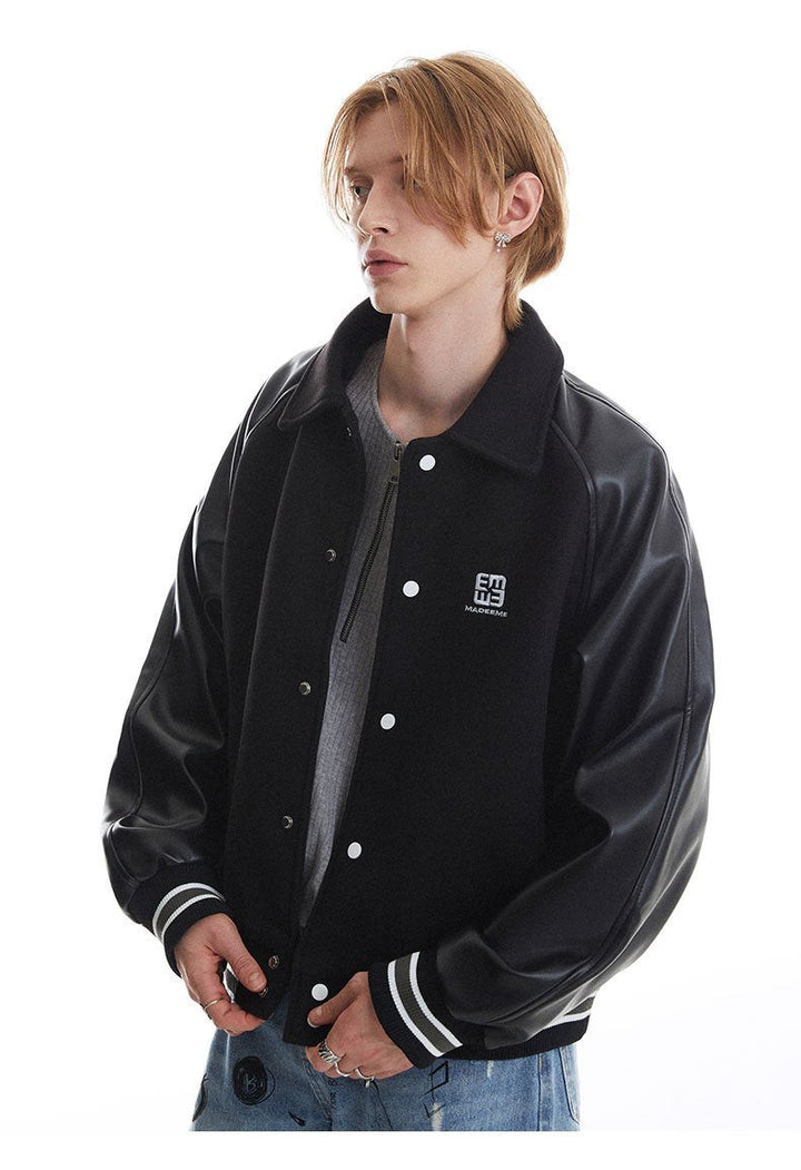 80 90 Retro Leather Jacket     - VILIVAUN