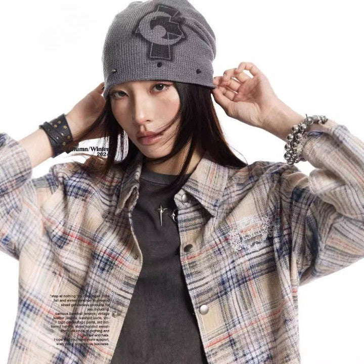 Vintage Woven Pinstripe Shacket     - VILIVAUN