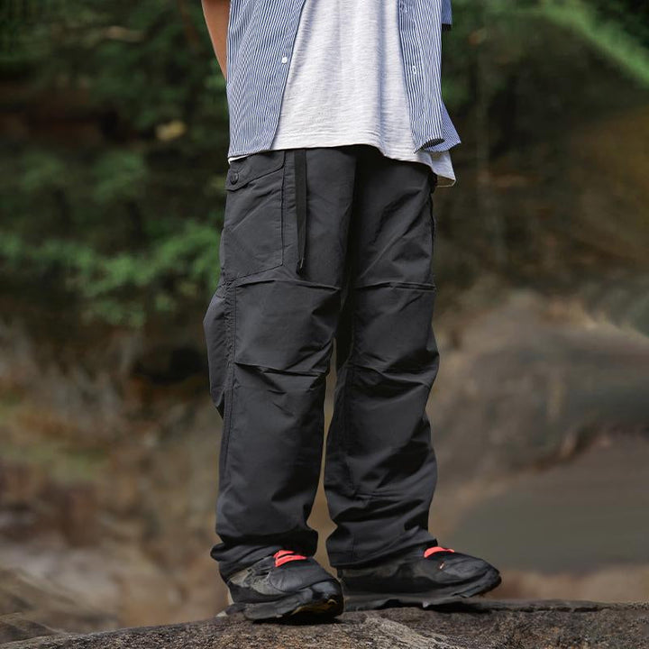 Oversized Pleated Cargo Pants     - VILIVAUN