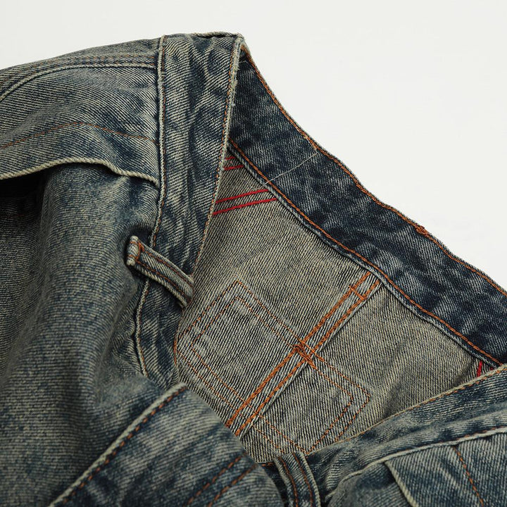 Striped Flame Red Jeans     - VILIVAUN