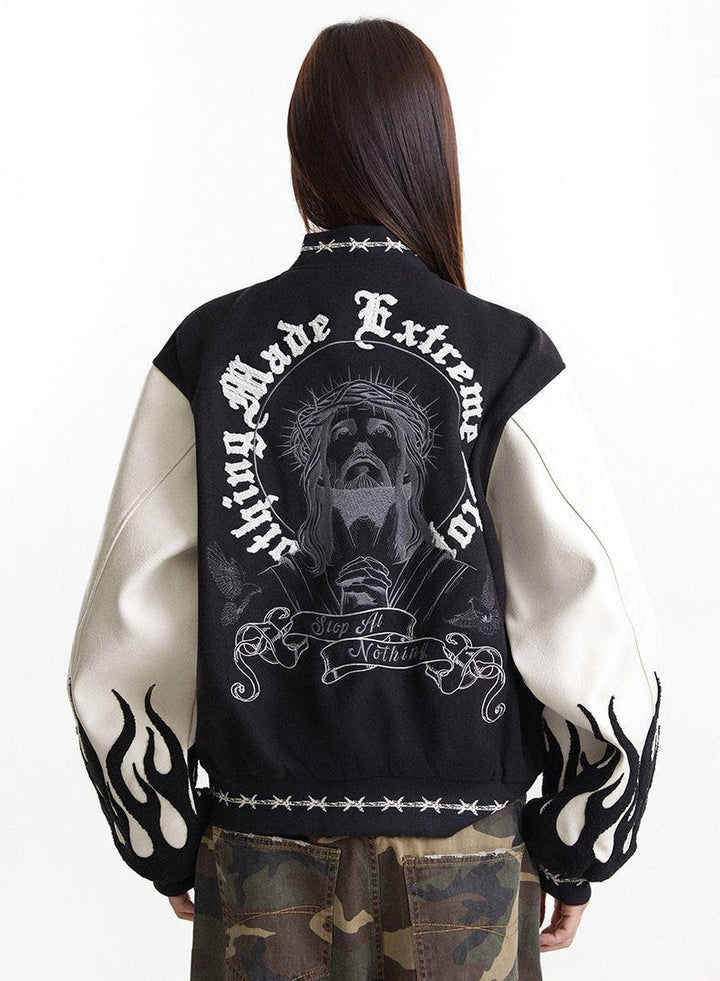 Y2k Inferno Rebel Varsity Jacket     - VILIVAUN