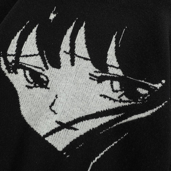 Crying Anime Girl Sweater     - VILIVAUN