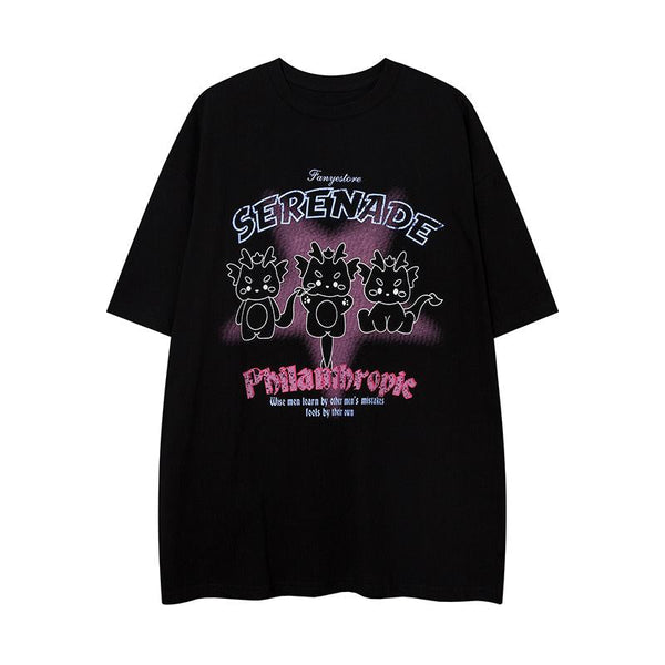 Serenade Loose T-shirt  Black S  - VILIVAUN