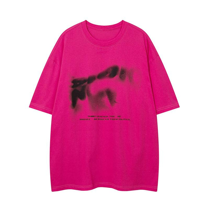 Anti-Politics Print T-Shirt  Red S  - VILIVAUN