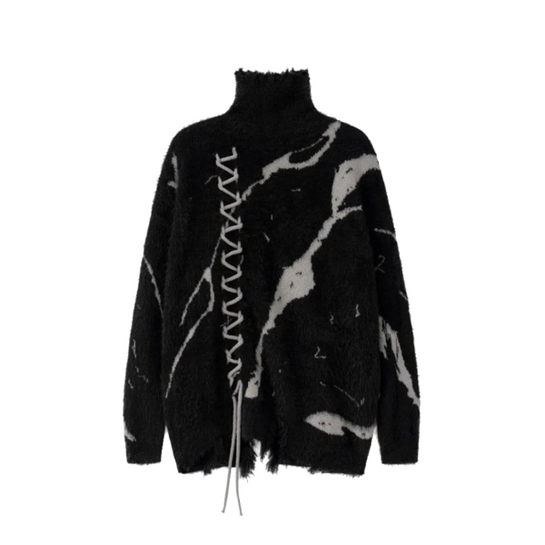 Zebra Ripped Sweater sweater    - VILIVAUN